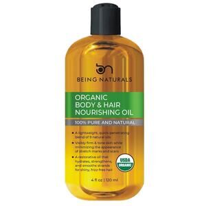 Being Naturals Organic Hair & Body Oil, Stretch Marks, Dark Spots & Acne 4 fl oz